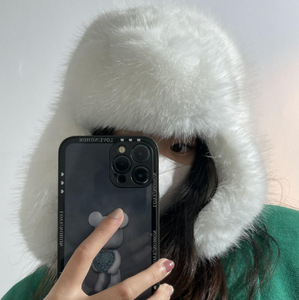 Bleu Faux Sable Velvet Thunderbolt Hat Ski Froid Chaud Protection des Oreilles Chapeau Rembourré et Épaissi - Product Image 4