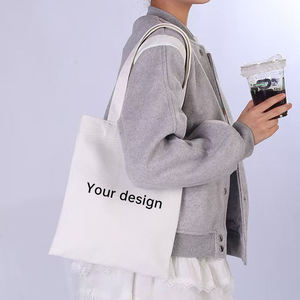 Bolsa de compras reutilizable de lona de poliéster y algodón con logotipo personalizado - Product Image 1