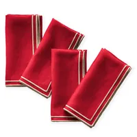 Version personnalisable adaptée aux mariages, aux hôtels et à un usage domestique, avec des serviettes en lin brodées à bordure dorée carrée
