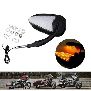 RACEPRO Gương Chiếu Hậu Xe Máy CNC Mới Với Đèn LED Báo Rẽ Gương Bên Tay Lái Cho Harley Touring 2014-2022