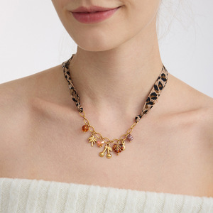 Elegant European American Style Tiger Eye Acrylic Necklace Women Stainless Steel Jewelry <b>Light</b> Luxury Party Charm Accessories - Product Image 2