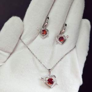 Juego de Joyería de Plata de Ley 925 con Diseño de Flecha de Cupido y Corazón, Romántico para el Día de San Valentín, Aretes y Colgante con Temática de <span class=keywords><strong>Amor</strong></span>, Regalo de Joyería Fina - Product Image 4