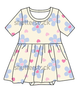 <span class=keywords><strong>Vestito</strong></span> per Bambine in Bambù a Maniche Corte, Nuova Collezione con Stampa Arcobaleno, Tulipani e Farfalle, Morbido e Confortevole per Uso Quotidiano - Product Image 2