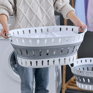 Usine directe Premium TPR poignées pliables carrés pliables en plastique paniers à linge pratique pliable panier à vêtements PP - Product Image 6