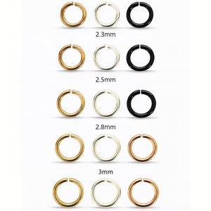 Gold Silver Black <b>Open</b> Jump <b>Rings</b> Metal Round Connector <b>Rings</b> for Jewelry and Accessory Making - Product Image 2