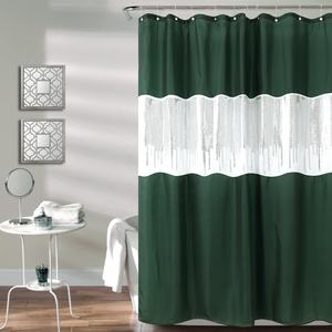 <span class=keywords><strong>Rideau</strong></span> de <span class=keywords><strong>douche</strong></span> moderne en polyester écologique vert à <span class=keywords><strong>paillettes</strong></span> imitation soie en stock pour la salle de bain - Product Image 1