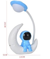 Lampe de table décorative pour enfants, lampe de bureau LED pliable en forme de lune et d'astronaute, apprentissage de la lecture, USB