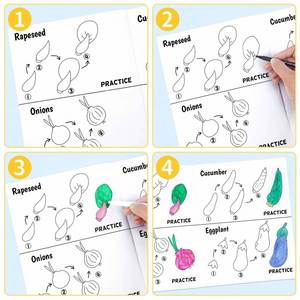 Kit de coloriage pour enfants : Guide étape par étape pour dessiner des animaux, des aliments, des voitures, des objets fantastiques et des choses incroyables - Product Image 3