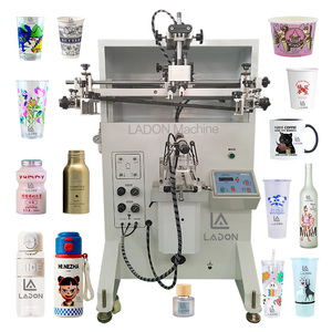 Máquina de serigrafía semiautomática, ampolla de superficie de bebidas, botella de vidrio redonda 360, tapa de crema, impresora de pantalla de seda para cara de adulto - Product Image 1