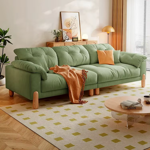 Sofá Moderno, Cómodo, Elegante, Duradero y de Lujo, Personalizado, de Tela Crema, Minimalista, Multiplaza, para Salas de Estar - Product Image 5