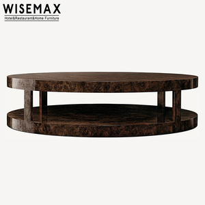 WISEMAX mobili retrò rustico a due strati di Design in legno lucido tavolino rotondo per Hotel camera da letto mobili moderni per la casa - Product Image 5