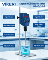 Agitateur de laboratoire à suspension Safe Drive VIKERI OS40-S, moteur CC sans balais sans entretien, mélangeur numérique en acier inoxydable/ABS
