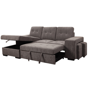 Venta Directa de Fábrica, Sofá <span class=keywords><strong>Cama</strong></span> para Sala de Estar, Tapicería Moderna de Lujo, 2 Plazas con <span class=keywords><strong>Chaise</strong></span> <span class=keywords><strong>Longue</strong></span> y Otomana - Product Image 4