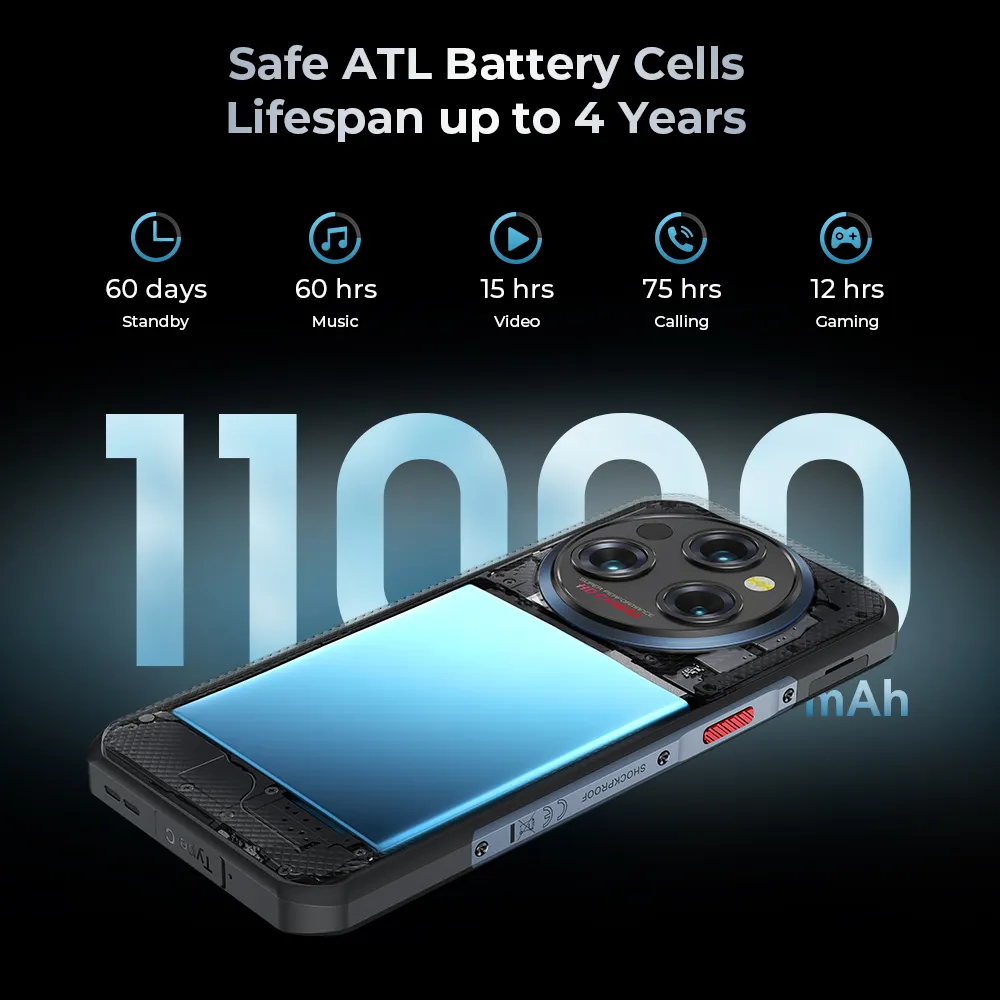 Nuevo OUKITEL WP35 5G Teléfono resistente 24GB + 256GB 6,6 "MTK Dimensity 6100 + 11000mAh Batería 64MP Ip68 NFC Celular resistente Oukitel WP35