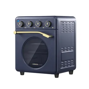 KONKA FASHION Toaster Oven Air Fryer with Retro gramophone design Three-tier roasting position air fryer toaster oven for cook