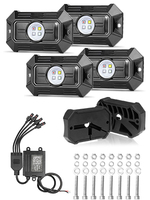 Nuevas Luces LED RGBW Pequeñas, Juego de 4 Luces para Ruedas, Control por Aplicación, IP68 Impermeables, Alta Luminosidad, Luces Todoterreno para Camionetas UTV