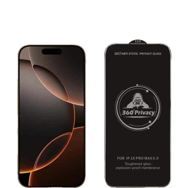 ESD Black king Kong 360° Privacy for iPhone 17 16 15 Screen Protector for Iphone 17 Air Tempered Glass Film