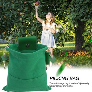 Canvas Foraging Bag Green Waist Mounted Storage Picking Bag Outdoor Camping Garden Use - Product Image 5
