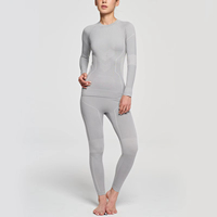 Ensemble de sous-vêtements de sport pour femmes en polyester polaire thermique, collants de compression, sous-vêtements de ski, ensemble de survêtement pour la course à pied, sous-vêtements d'hiver