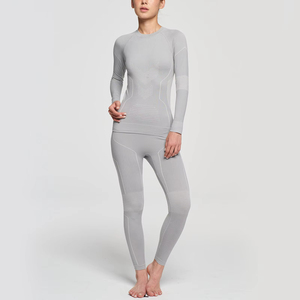 Ensemble de sous-vêtements de sport pour femmes en polyester polaire <span class=keywords><strong>thermique</strong></span>, collants de compression, sous-vêtements de <span class=keywords><strong>ski</strong></span>, ensemble de survêtement pour la course à pied, sous-vêtements d'hiver - Product Image 2