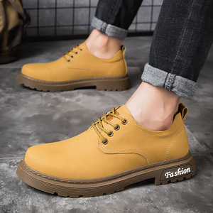Bottes basses en cuir pour hommes, style britannique, nouvelle collection automne, décontractées et élégantes, avec détails rétro - Product Image 4