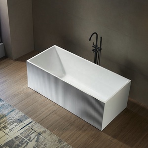 Bañera de Hidromasaje Acrílica Cuadrada de Diseño Moderno, Portátil, Independiente, para Adultos, para Hoteles y Villas, en Oferta - Product Image 1