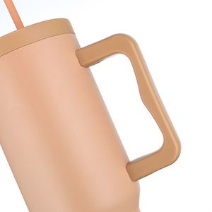 Gobelet isotherme moderne en acier inoxydable de 40 oz, personnalisé et écologique, réutilisable pour le voyage, avec poignée et paille, isolation sous vide 12-24h - Product Image 4