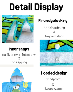 Serviette <span class=keywords><strong>de</strong></span> bain à capuche pour enfants, personnalisée, douce, absorbante, imprimée, pour la <span class=keywords><strong>plage</strong></span>, le surf, la natation, en tissu éponge - Product Image 2