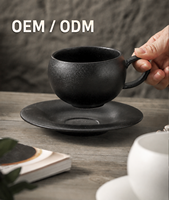 Vente en gros de tasses à café en céramique mate de 300 ml, style minimaliste rustique vintage, tasse à cappuccino et à latte pour la maison, le bureau, le café, ensemble cadeau