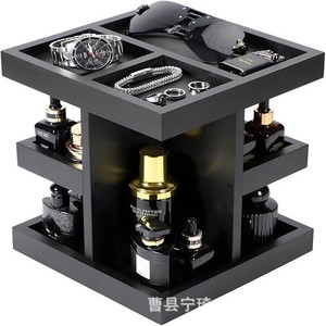 New rotating solid wood <b>shelf</b>, tiered cosmetic organizer, <b>desktop</b> organizer. - Product Image 2