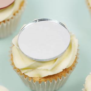 Personnalisé Or Miroir Rond Cupcake Joyeux Anniversaire Topper Acrylique Cupcake Topper <span class=keywords><strong>Nom</strong></span> Gâteau Topper <span class=keywords><strong>Nom</strong></span> Gâteau Charmes Personnalisé - Product Image 4