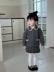 Autumn and Winter Casual <strong>Girls</strong> <strong>Christmas</strong> Two Piece Set Hand-Crocheted Warm <strong>Outfit</strong> Top + Skirt <strong>Girls</strong> Baby Sweet Clothing Set - Product Image 2