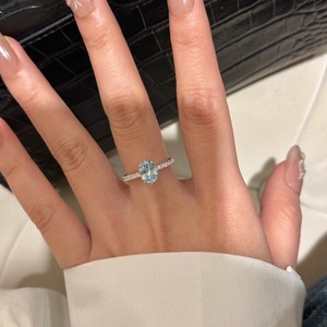 Oval Cubic Zirconia <b>Ring</b> 925 Silver Plated Gold Engagement Jewelry For Women Fashion <b>Rings</b> - Product Image 1