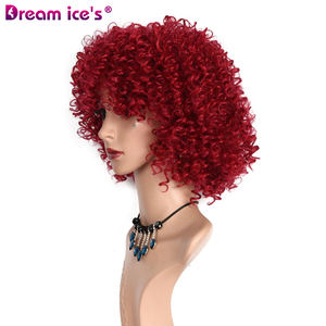 Pelucas de Cabello Sintético Gris para Mujer Africana al por Mayor, Rizo Francés Corto, Color Borgoña, Resistentes al Calor, 150% de Densidad, 10 Pulgadas - Product Image 4