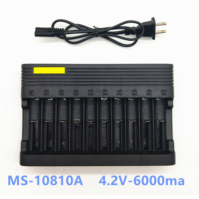 Cheap Price Universal  Rechargeable Li Ion Battery Chargers Lithium Li-ion Batteries Charger 18650 10 Slots Battery Charger