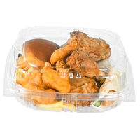 Boîtes d'emballage pour hamburgers en plastique PET jetables transparentes de 9 pouces, contenants à emporter pour le déjeuner, recyclables, pour la restauration rapide