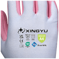 Gants de sécurité personnalisés XINGYU HPPE A4 15 Gauge avec revêtement en PU sur la paume, anti-coupure, flexibles, légers, pour la fabrication métallique et la construction