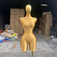 Mannequin de taille plus pour femme, robe de mariée brésilienne courbe en tissu BBL, demi-corps, sexy, grande poitrine, fesses, hauteur réglable