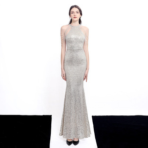 18098 nuevo temperamento elegante largo Halter conjunto <span class=keywords><strong>de</strong></span> lentejuelas cola <span class=keywords><strong>de</strong></span> pez vestido <span class=keywords><strong>de</strong></span> <span class=keywords><strong>noche</strong></span> - Product Image 3