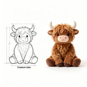 Usine en gros personnalisé Highland vache <span class=keywords><strong>ferme</strong></span> peluche forêt Animal <span class=keywords><strong>Zoo</strong></span> jouet dessin animé animaux sauvages cadeau d'anniversaire jouets en peluche - Product Image 1