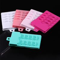 Emballage en blister pour cils en plastique coloré 25 mm, marque privée, vente en gros, logo personnalisé, plateaux classiques vides transparents pour cils 3D en vison