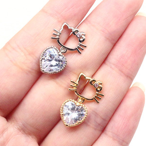 YW Stainless Steel <strong>Nose</strong> Ring L Bend <strong>Cute</strong> Cat <strong>Nose</strong> Stud Ring 20G <strong>Nose</strong> <strong>Piercing</strong> Body Jewelry - Product Image 6