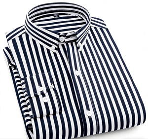 Men's Striped <strong>Check</strong> Summer Formal Business Casual Long Sleeve <strong>Shirt</strong> with Button Down Collar for Office Daily Wear <strong>and</strong> Meetings - Product Image 3