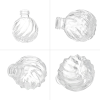 Bouteille diffuseur de parfum sphérique en verre transparent tendance de 100 ml, conteneur de luxe rond avec collier en aluminium anodisé