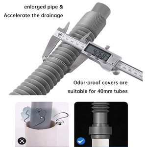 <span class=keywords><strong>Tubo</strong></span> de drenaje para baño, hecho de Material <span class=keywords><strong>Flexible</strong></span> y diseño elástico corrugado para repeler insectos y olores, barato - Product Image 2