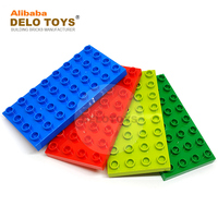 DELO TOYS (12 Warna) 4*8 Titik Balok Bangunan MOC Mainan Mini untuk Anak-anak Batu Bata Kreatif Baru Plastik ABS Baseplate 4x8 (DB010)