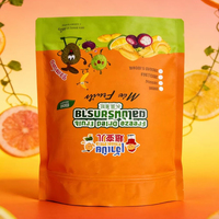 Op maat gemaakte stand-up pouch met glanzende afwerking, food grade PE zak, herbruikbaar, ziplock, verpakking voor snoep en gevriesdroogd fruit, dikte 50-200 micron