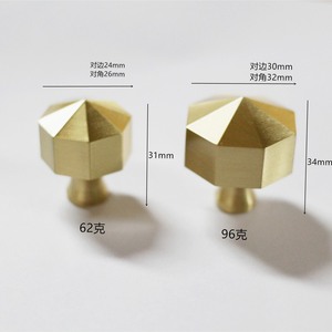 다이아몬드 모양의 솔리드 브러시 황동 골드 캐비닛 서랍 옷장 주방 손잡이 드레서 용 가구 손잡이 - Product Image 6