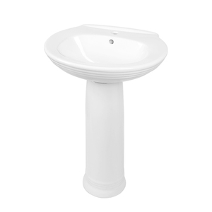 Lavabo a <span class=keywords><strong>colonna</strong></span> OUNASI Classic Home WC <span class=keywords><strong>Bagno</strong></span> in ceramica di porcellana bianca lucida <span class=keywords><strong>con</strong></span> base scanalata - Product Image 5