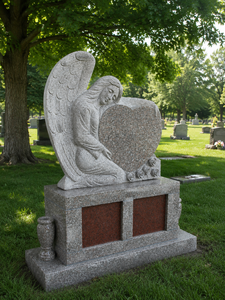 Lápidas con diseño de ángel personalizadas, monumentos funerarios tradicionales americanos hechos a mano para cementerio - Product Image 4
